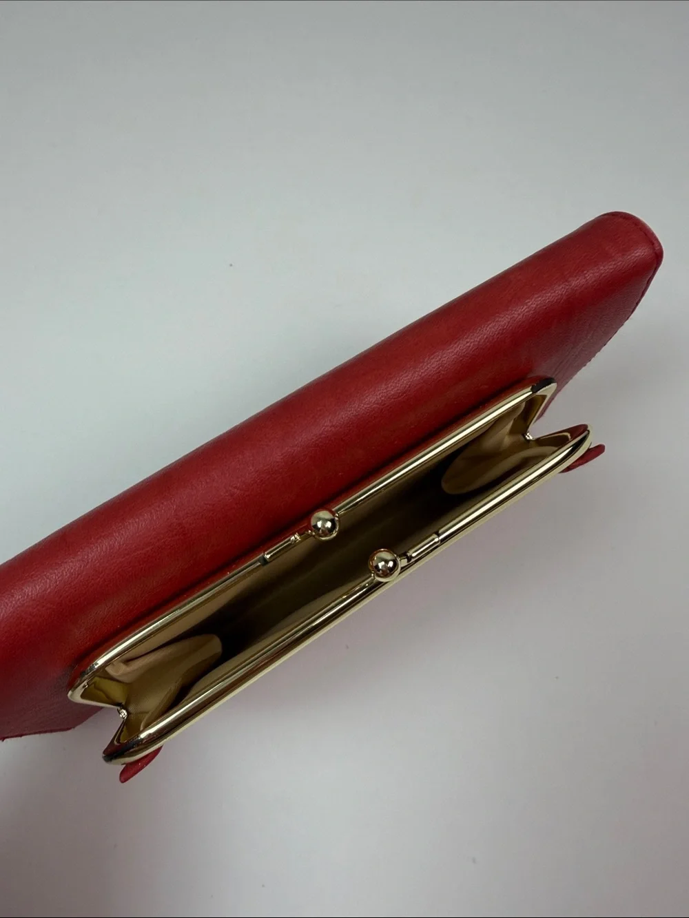 Buxton Genuine Leather Red Checkbook Wallet Vintage Womens Long Bifold Organizer